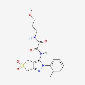 molecular formula C18H22N4O5S B2845444 N-(3-methoxypropyl)-N'-[2-(2-methylphenyl)-5,5-dioxo-2H,4H,6H-5lambda6-thieno[3,4-c]pyrazol-3-yl]ethanediamide CAS No. 899944-78-6