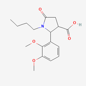 molecular formula C17H23NO5 B2845450 1-Butyl-2-(2,3-dimethoxyphenyl)-5-oxopyrrolidine-3-carboxylic acid CAS No. 951949-97-6