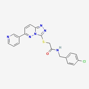 molecular formula C19H15ClN6OS B2845474 N-[(4-chlorophenyl)methyl]-2-{[6-(pyridin-3-yl)-[1,2,4]triazolo[4,3-b]pyridazin-3-yl]sulfanyl}acetamide CAS No. 891109-96-9