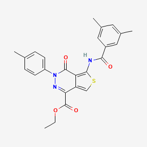 molecular formula C25H23N3O4S B2845502 ethyl 5-(3,5-dimethylbenzamido)-3-(4-methylphenyl)-4-oxo-3H,4H-thieno[3,4-d]pyridazine-1-carboxylate CAS No. 851948-06-6