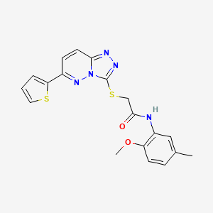 molecular formula C19H17N5O2S2 B2845518 N-(2-methoxy-5-methylphenyl)-2-{[6-(thiophen-2-yl)-[1,2,4]triazolo[4,3-b]pyridazin-3-yl]sulfanyl}acetamide CAS No. 877634-94-1