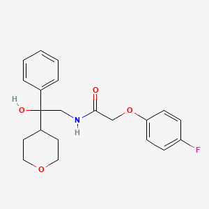 molecular formula C21H24FNO4 B2845522 2-(4-fluorophenoxy)-N-[2-hydroxy-2-(oxan-4-yl)-2-phenylethyl]acetamide CAS No. 2034330-07-7