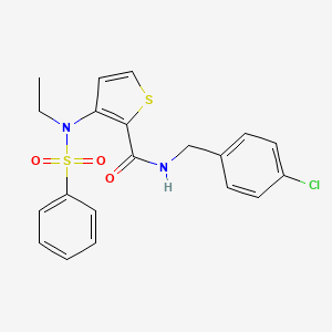 molecular formula C20H19ClN2O3S2 B2845528 N-(4-chlorobenzyl)-3-(N-ethylphenylsulfonamido)thiophene-2-carboxamide CAS No. 1251606-05-9