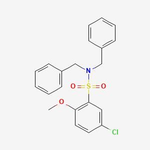 molecular formula C21H20ClNO3S B2845531 N,N-dibenzyl-5-chloro-2-methoxybenzenesulfonamide CAS No. 428490-58-8