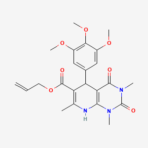 molecular formula C23H27N3O7 B2845582 prop-2-en-1-yl 1,3,7-trimethyl-2,4-dioxo-5-(3,4,5-trimethoxyphenyl)-1H,2H,3H,4H,5H,8H-pyrido[2,3-d]pyrimidine-6-carboxylate CAS No. 622361-74-4