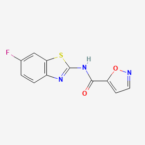 molecular formula C11H6FN3O2S B2845585 N-(6-fluorobenzo[d]thiazol-2-yl)isoxazole-5-carboxamide CAS No. 919758-90-0