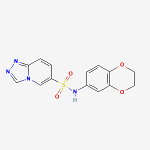 molecular formula C14H12N4O4S B2845588 N-(2,3-dihydro-1,4-benzodioxin-6-yl)-[1,2,4]triazolo[4,3-a]pyridine-6-sulfonamide CAS No. 1251594-48-5