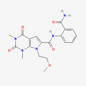 N-(2-carbamoylphenyl)-7-(2-methoxyethyl)-1,3-dimethyl-2,4-dioxo-2,3,4,7-tetrahydro-1H-pyrrolo[2,3-d]pyrimidine-6-carboxamide