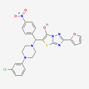5-((4-(3-Chlorophenyl)piperazin-1-yl)(4-nitrophenyl)methyl)-2-(furan-2-yl)thiazolo[3,2-b][1,2,4]triazol-6-ol