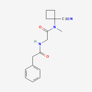 molecular formula C16H19N3O2 B2845651 N-(1-cyanocyclobutyl)-N-methyl-2-(2-phenylacetamido)acetamide CAS No. 1258705-60-0