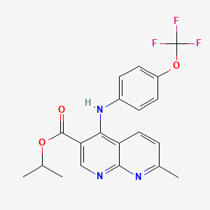 molecular formula C20H18F3N3O3 B2845653 propan-2-yl 7-methyl-4-{[4-(trifluoromethoxy)phenyl]amino}-1,8-naphthyridine-3-carboxylate CAS No. 1251688-69-3