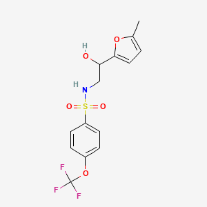 molecular formula C14H14F3NO5S B2845678 N-(2-hydroxy-2-(5-methylfuran-2-yl)ethyl)-4-(trifluoromethoxy)benzenesulfonamide CAS No. 1226436-68-5
