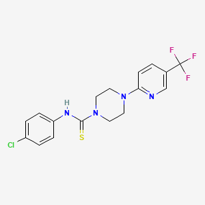 molecular formula C17H16ClF3N4S B2845694 N-(4-chlorophenyl)-4-[5-(trifluoromethyl)pyridin-2-yl]piperazine-1-carbothioamide CAS No. 1024082-30-1