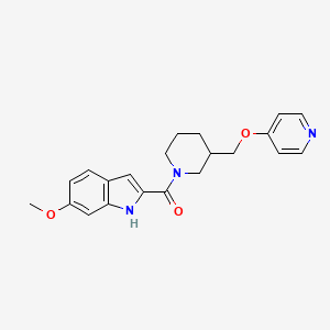 B2845745 (6-Methoxy-1H-indol-2-yl)-[3-(pyridin-4-yloxymethyl)piperidin-1-yl]methanone CAS No. 2379978-59-1