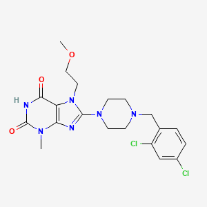 molecular formula C20H24Cl2N6O3 B2845754 8-(4-(2,4-dichlorobenzyl)piperazin-1-yl)-7-(2-methoxyethyl)-3-methyl-1H-purine-2,6(3H,7H)-dione CAS No. 895844-60-7