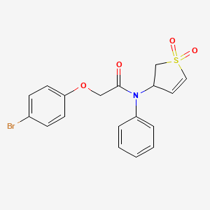 molecular formula C18H16BrNO4S B2845786 2-(4-bromophenoxy)-N-(1,1-dioxo-2,3-dihydro-1lambda6-thiophen-3-yl)-N-phenylacetamide CAS No. 342595-25-9