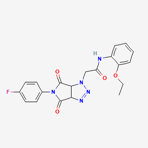 molecular formula C20H18FN5O4 B2845808 N-(2-ethoxyphenyl)-2-[5-(4-fluorophenyl)-4,6-dioxo-1H,3aH,4H,5H,6H,6aH-pyrrolo[3,4-d][1,2,3]triazol-1-yl]acetamide CAS No. 1008263-16-8