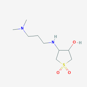 molecular formula C9H20N2O3S B2845866 4-[3-(Dimethylamino)propylamino]-1,1-dioxothiolan-3-ol CAS No. 487019-13-6