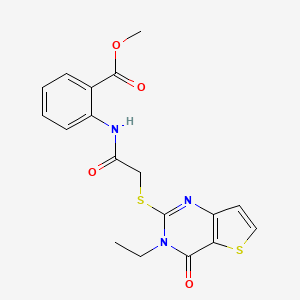 methyl 2-[2-({3-ethyl-4-oxo-3H,4H-thieno[3,2-d]pyrimidin-2-yl}sulfanyl)acetamido]benzoate
