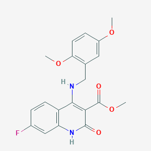 Methyl 4-((2,5-dimethoxybenzyl)amino)-7-fluoro-2-oxo-1,2-dihydroquinoline-3-carboxylate