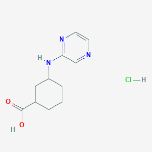 B2845921 3-(Pyrazin-2-ylamino)cyclohexane-1-carboxylic acid hydrochloride CAS No. 2138562-51-1