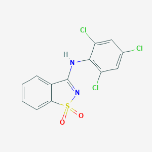 molecular formula C13H7Cl3N2O2S B284594 N-(1,1-dioxido-1,2-benzisothiazol-3-yl)-N-(2,4,6-trichlorophenyl)amine 