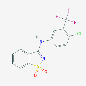 molecular formula C14H8ClF3N2O2S B284596 N-[4-chloro-3-(trifluoromethyl)phenyl]-N-(1,1-dioxido-1,2-benzisothiazol-3-yl)amine 