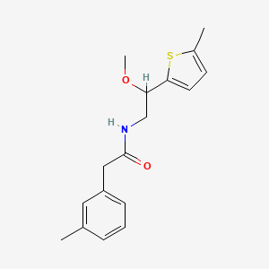molecular formula C17H21NO2S B2845968 N-(2-methoxy-2-(5-methylthiophen-2-yl)ethyl)-2-(m-tolyl)acetamide CAS No. 1797875-76-3