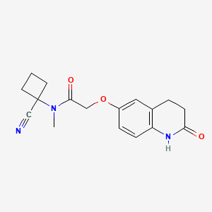 molecular formula C17H19N3O3 B2845994 N-(1-cyanocyclobutyl)-N-methyl-2-[(2-oxo-1,2,3,4-tetrahydroquinolin-6-yl)oxy]acetamide CAS No. 1280916-94-0