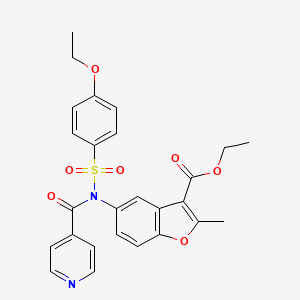 molecular formula C26H24N2O7S B2846003 Ethyl 5-{[(4-ethoxyphenyl)sulfonyl](pyridin-4-ylcarbonyl)amino}-2-methyl-1-benzofuran-3-carboxylate CAS No. 518318-04-2