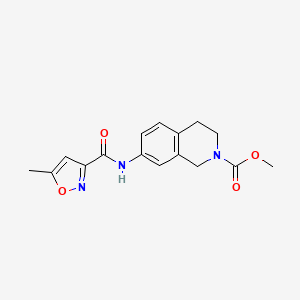 molecular formula C16H17N3O4 B2846031 methyl 7-(5-methyl-1,2-oxazole-3-amido)-1,2,3,4-tetrahydroisoquinoline-2-carboxylate CAS No. 1448067-32-0