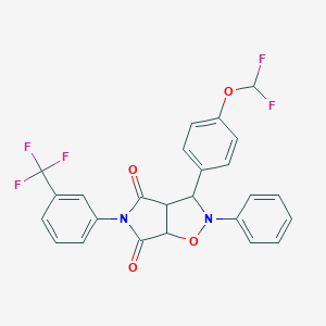 molecular formula C25H17F5N2O4 B284607 3-[4-(difluoromethoxy)phenyl]-2-phenyl-5-[3-(trifluoromethyl)phenyl]dihydro-2H-pyrrolo[3,4-d]isoxazole-4,6(3H,5H)-dione 