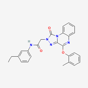 molecular formula C26H23N5O3 B2846112 N-(3-ethylphenyl)-2-[4-(2-methylphenoxy)-1-oxo-1H,2H-[1,2,4]triazolo[4,3-a]quinoxalin-2-yl]acetamide CAS No. 1216818-20-0
