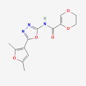molecular formula C13H13N3O5 B2846166 N-(5-(2,5-dimethylfuran-3-yl)-1,3,4-oxadiazol-2-yl)-5,6-dihydro-1,4-dioxine-2-carboxamide CAS No. 1251692-63-3