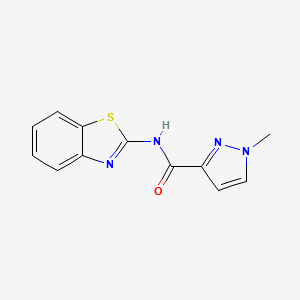 molecular formula C12H10N4OS B2846168 N-(1,3-benzothiazol-2-yl)-1-methyl-1H-pyrazole-3-carboxamide CAS No. 491831-76-6