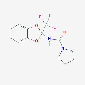 molecular formula C13H13F3N2O3 B284617 N-[2-(trifluoromethyl)-1,3-benzodioxol-2-yl]pyrrolidine-1-carboxamide 