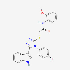 2-((4-(4-fluorophenyl)-5-(1H-indol-3-yl)-4H-1,2,4-triazol-3-yl)thio)-N-(2-methoxyphenyl)acetamide