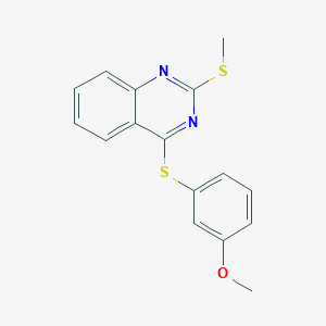 Methyl 3-{[2-(methylsulfanyl)-4-quinazolinyl]sulfanyl}phenyl ether