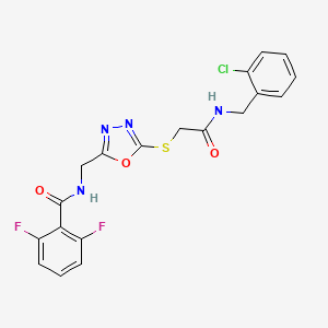 N-((5-((2-((2-chlorobenzyl)amino)-2-oxoethyl)thio)-1,3,4-oxadiazol-2-yl)methyl)-2,6-difluorobenzamide