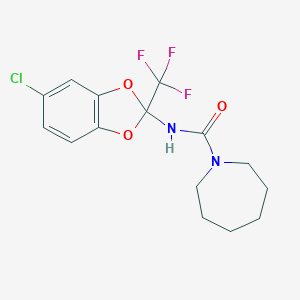 molecular formula C15H16ClF3N2O3 B284619 N-[5-CHLORO-2-(TRIFLUOROMETHYL)-2H-1,3-BENZODIOXOL-2-YL]AZEPANE-1-CARBOXAMIDE 