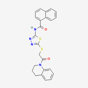 molecular formula C24H20N4O2S2 B2846190 N-(5-{[2-oxo-2-(1,2,3,4-tetrahydroquinolin-1-yl)ethyl]sulfanyl}-1,3,4-thiadiazol-2-yl)naphthalene-1-carboxamide CAS No. 392300-54-8
