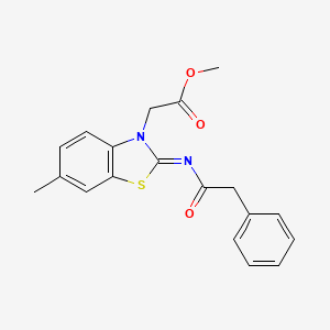 B2846213 Methyl 2-[6-methyl-2-(2-phenylacetyl)imino-1,3-benzothiazol-3-yl]acetate CAS No. 941977-10-2