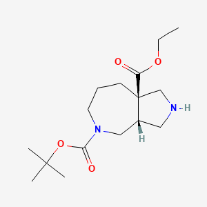 molecular formula C16H28N2O4 B2846214 Cis-5-Tert-Butyl 8A-Ethyl Octahydropyrrolo[3,4-C]Azepine-5,8A(1H)-Dicarboxylate CAS No. 1330766-26-1