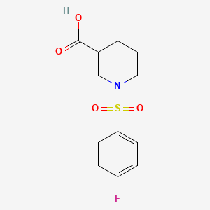 molecular formula C12H14FNO4S B2846218 1-[(4-Fluorophenyl)sulfonyl]piperidine-3-carboxylic acid CAS No. 385403-97-4
