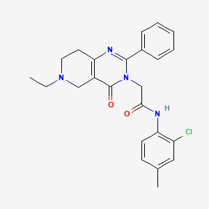 molecular formula C24H25ClN4O2 B2846229 N-(2-chloro-4-methylphenyl)-2-{6-ethyl-4-oxo-2-phenyl-3H,4H,5H,6H,7H,8H-pyrido[4,3-d]pyrimidin-3-yl}acetamide CAS No. 1286702-53-1