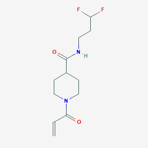 molecular formula C12H18F2N2O2 B2846237 N-(3,3-Difluoropropyl)-1-prop-2-enoylpiperidine-4-carboxamide CAS No. 2361760-06-5