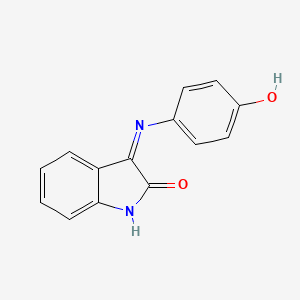molecular formula C14H10N2O2 B2846242 (3E)-3-[(4-Hydroxyphenyl)imino]-1H-indol-2(3H)-one 