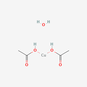 molecular formula C4H8CuO5 B2846248 Copper (II) Acetate, Monohydrate CAS No. 142-71-2; 4180-12-5; 6046-93-1