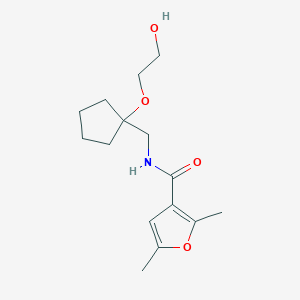 molecular formula C15H23NO4 B2846257 N-((1-(2-hydroxyethoxy)cyclopentyl)methyl)-2,5-dimethylfuran-3-carboxamide CAS No. 2196218-29-6