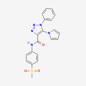 molecular formula C20H17N5O3S B2846260 N-(4-methanesulfonylphenyl)-1-phenyl-5-(1H-pyrrol-1-yl)-1H-1,2,3-triazole-4-carboxamide CAS No. 1798672-97-5